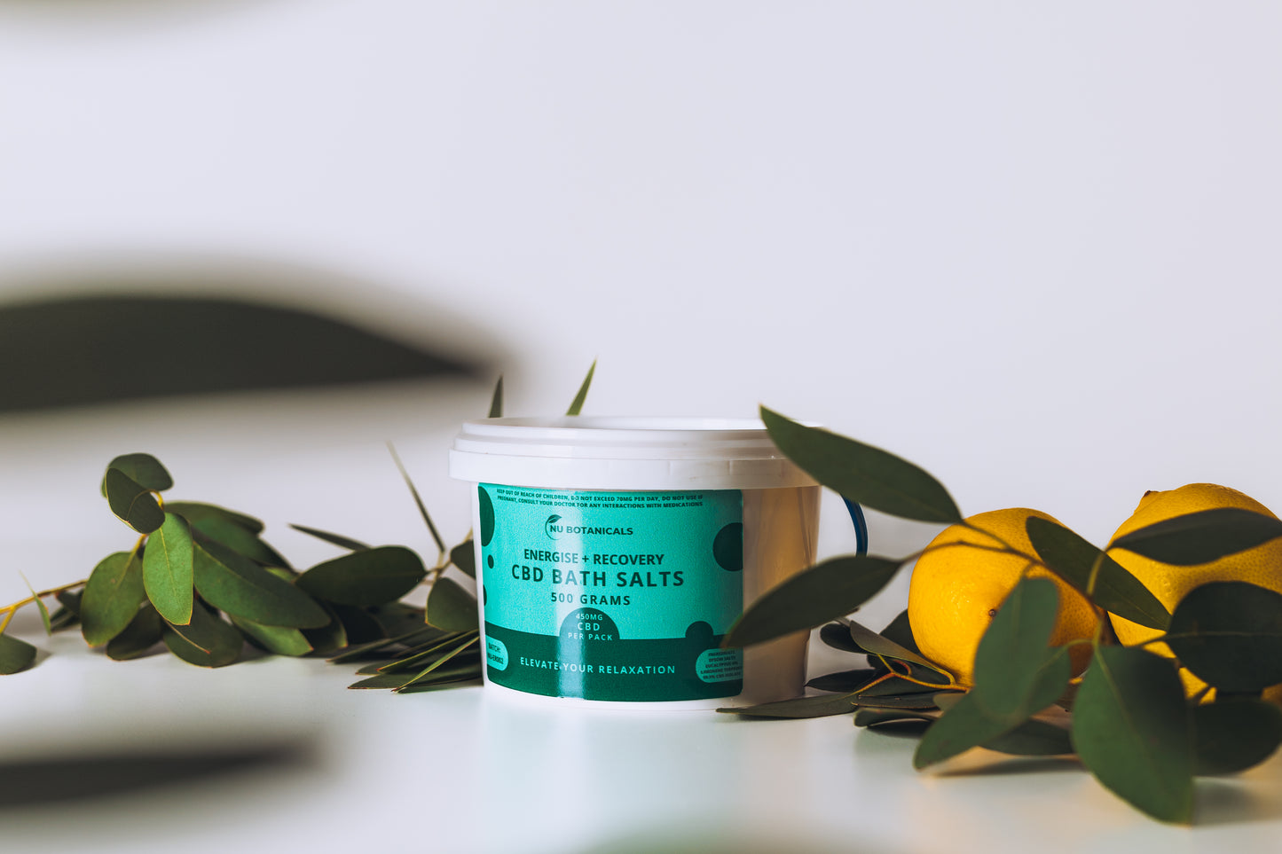 Nu Botanicals - 500 Grams - CBD Energise Bath Salts: 450mg CBD