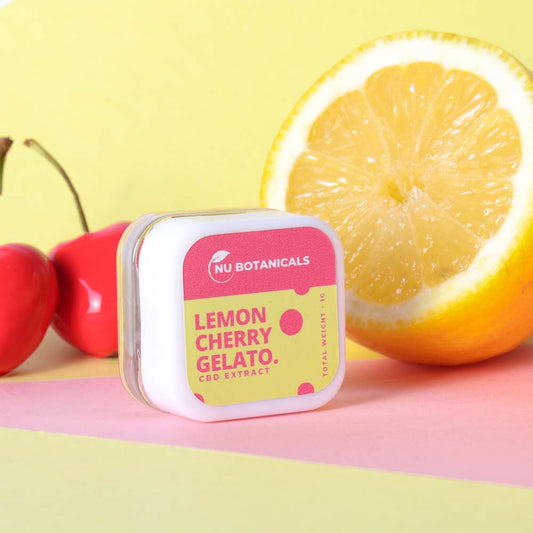 Nu Botanicals - Lemon Cherry Gelato CBD Crumble: 1 Gram Pot 750mg CBD